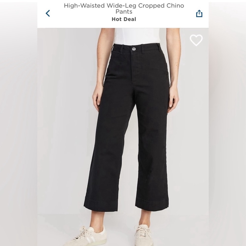 New with tags, Old Navy black high waisted cropped Chino pants size 20